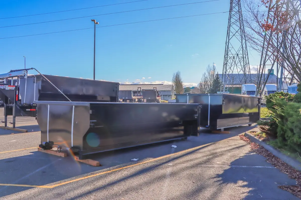 Roll-off dumpster ready for waste disposal at job site for 8 Yard Dumpster Rental in Gentry